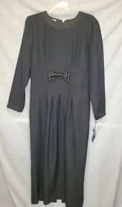 Vintage St. Simon New! Black Fancy Long Dress Size 8 Made in USA - Picture 1 of 9