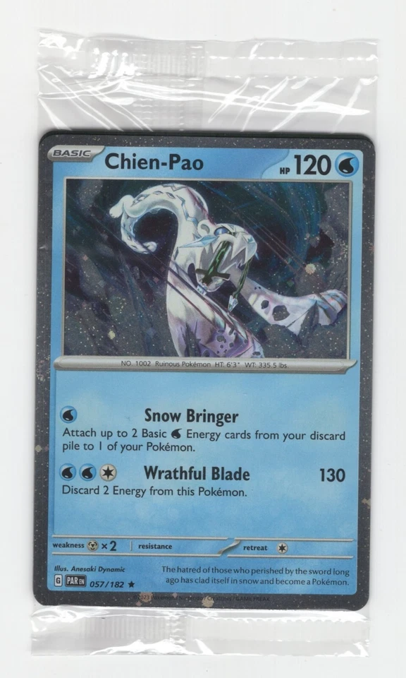 Pokemon Paradox Rift Chien-Pao 057/182 Cosmos Holo Sealed Exclusive - Image 1 of 1