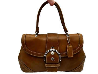 Vintage Coach Mini Soho Women's Tan Leather Top Handle Handbag Satchel HTF - Image 1 of 4
