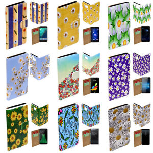 For LG Series Mobile Phone - Daisy Flower Theme Print Wallet Phone Case Cover