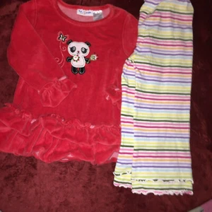^3 QTY TODDLER GIRLS SHORTS, PANTS, & L.S. TOP SIZE 24 mth & 2 T    PRE-OWNED - Picture 1 of 5