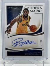 2019-20 Panini Immaculate Modern Marks Auto /75 Royce O'Neale #MM-RON Auto