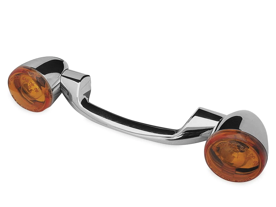 Biker's Choice Rear Turn Signals and Bar Chrome Amber Lens FLH 91-08/FLST 86-17 - Image 1 of 1