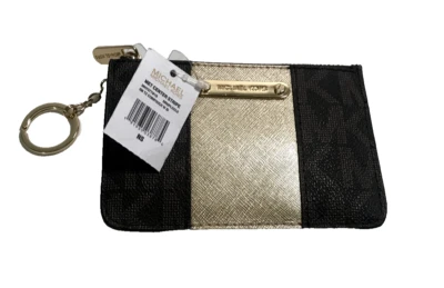 MICHAEL KORS Mujer Raya Central MK SM TZ Monedero Cartera con Identificación Cuero Dorado Foto 1 de 4