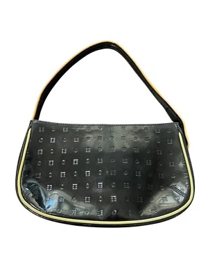 Arcadia Black Patent Leather Hobo Baguette Shoulder Bag - Image 1 of 4