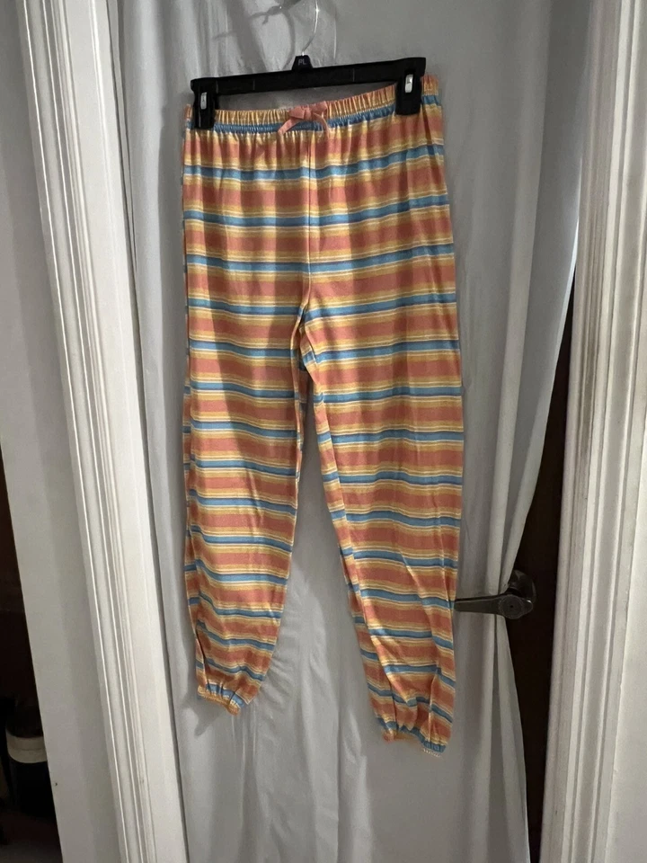 Lucky Brand Girls Multicolor Striped Pajama Bottoms Sz L 14/16 Flame Resistant - Image 1 of 4
