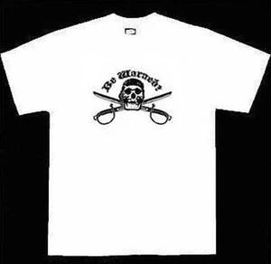 Kids Be Warned Skull & Crossed Swords Youth Graphic Tee Size XS-L White T-shirt - Picture 1 of 1