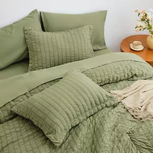 Sage Green King Size Bed Comforter Set 7 Piece, All Season Bedding Set - Picture 1 of 7