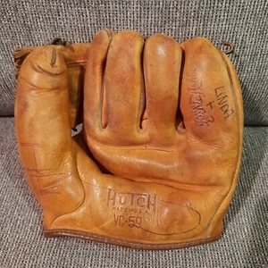 Vintage 1950s Hutch Leather Baseball Mitt VC-59 Richie Ashburn HOF Decoration - Picture 1 of 11