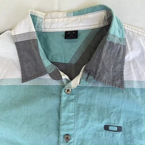 OAKLEY Shirt Men's Size Large Button Up Retro 90's y2K Striped Surf Skate 1402 - Picture 1 of 12