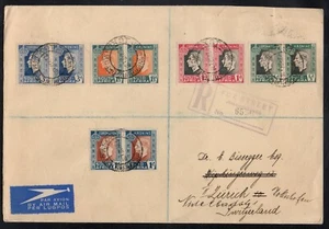 SOUTH AFRICA - JO'BURG /1938 KGVI SET ON AIRMAIL COVER TO SWITZERLAND (7122) - Picture 1 of 2