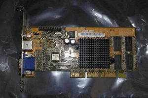 ASUS AGP-V7100(T) Nvidia GeForce 2 MX400 32 MB Video VGA S-video RCA AGP card - Picture 1 of 5