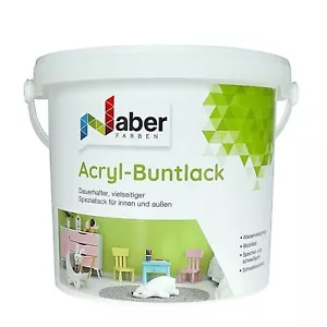 2,5 L Acryl Buntlack, Wasserbasis, Möbellack, Spielzeugfarbe, WEISS - Seidenmatt - Bild 1 von 5