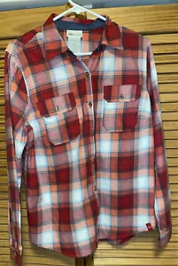 Dickies Artigianale per Donna - Camicia in Flanella con Bottoni in Rosso - Medium - Foto 1 di 9