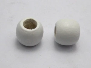 60 piezas cuentas de madera de barril de 12 x 10 mm - espaciadores de rastas de madera natural de agujero grande de 5 mm - Imagen 1 de 9