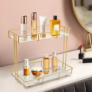 2-Tier Bathroom Organizer Countertop Perfume Organizer Makeup Storage Holder - Picture 1 of 24