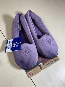 Dearfoams Women's Memory Foam Slippers Purple XL US Size 11-12 - Picture 1 of 8