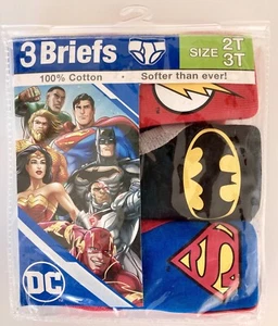 Boys Size2T-3T, Briefs Batman,Superman,&Flash 1 Pack, 3 Pair 100% Cotton🔥🆕 - Picture 1 of 11