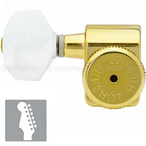 NEW Hipshot STAGGERED Hex PEARL Kit Fender® Directrofit™ LOCKING LEFTY - GOLD - Picture 1 of 3