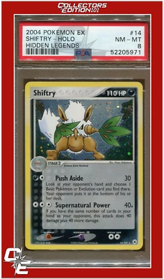 EX Hidden Legends 14 Shiftry Holo PSA 8 - Image 1 of 2