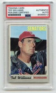TED WILLIAMS Signed 1970 Topps #211 Senators HOF PSA/DNA Encapsulated - Picture 1 of 1