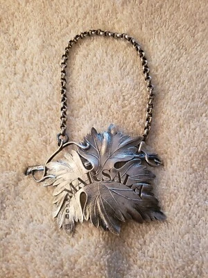 English Sterling Silver BOTTLE TAG Marsala London 1844 C Rawlings & W Summers - Image 1 of 4