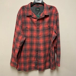 Camisa corta Bixby Nomad para hombre roja a cuadros regular manga larga botones sarga XXL - Imagen 1 de 7