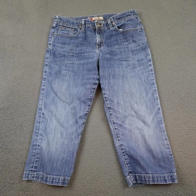 BKE Jeans Feminino 32 Azul Elástico Capri Cropped Denim Bolsos Bordados BKM1147 - Imagem 1 de 4