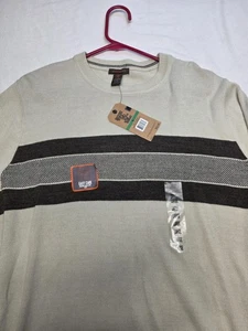 Suéter Dockers Cuello Redondo Para Hombres Grande Beige Marrón Tejido Pullover Acanalado Dobladillo Puños - Imagen 1 de 7
