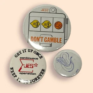 1980s Set of 3 IBM JES3 Mainframe Conference Buttons - Picture 1 of 2