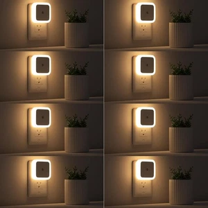 8-Pack Sujeet Night Light Wall Plug-in Night Light Dusk to Dawn LED for Bedroom - Picture 1 of 9