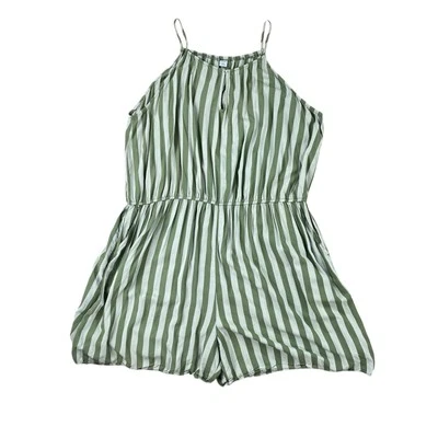 Mameluco para mujer Old Navy talla XXL verde a rayas elástico tiene bolsillos Foto 1 de 3