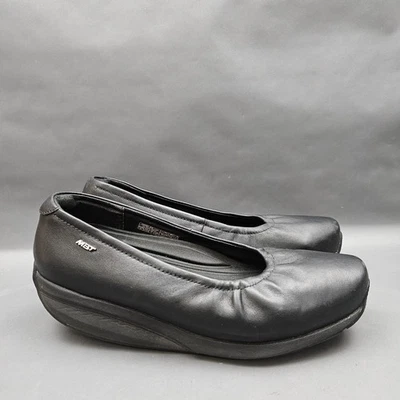 MBT Harper Shoes Womens Size 10 Black Rocker Sole Leather Ballet Flats Comfort - Image 1 of 4