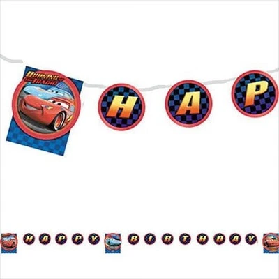 Banner de feliz cumpleaños Disney World Of Cars "Lightning McQueen" Foto 1 de 2