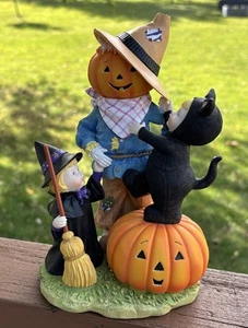 Figura de Halloween Espantapájaros Calabaza Lenox Bruja Gato Americano por Diseño - Imagen 1 de 6