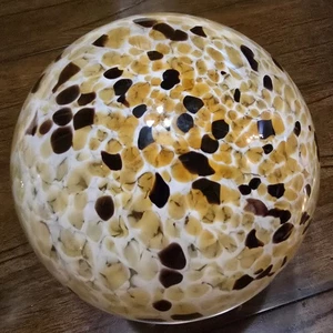 7½" Art Glass 1⅝" Opening Orb Ornament Sun Catcher Gazing Decor Ball Cracked - Picture 1 of 13
