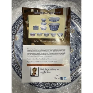 Temptations By Tara Old World Melamine Entertaining Full Set Retired Blue NEW - Picture 1 of 10