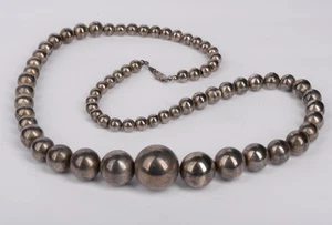 Vintage Southwestern Sterlingsilber abgestufte Perlenkette 63 g - Bild 1 von 9