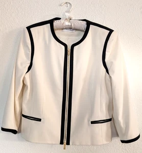 Calvin Klein Jacket Size P White with black accents - Picture 1 of 19