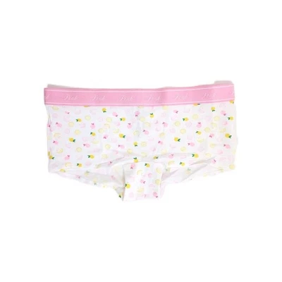 Victoria's Secret ROSA Boyshort Panty Mediano NUEVO Logo Algodón Modal Blanco Limón Foto 1 de 4