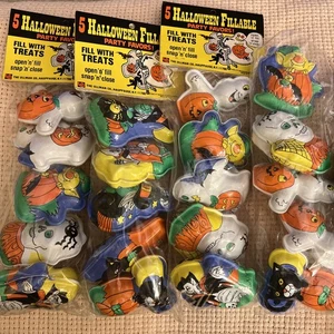 Vintage Halloween Fillable Plastic Party Favors 23 Total 3 NEW PACKS Open Ullman - Picture 1 of 5