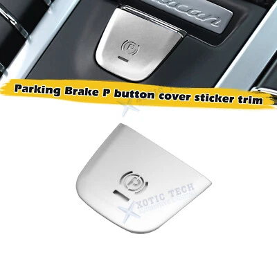 Silver Inner Parking Brake P Button Switch Cover Trim For Porsche Macan 2014-21 - Image 1 of 4