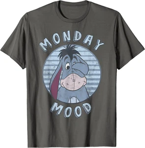 Disney Winnie The Pooh Eeyore Monday Mood Vintage Circle T-Shirt Size All S-4XL - Picture 1 of 6