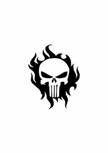 Punisher Skull Flame decal w/ Free Shipping! Multiple Colors Available!