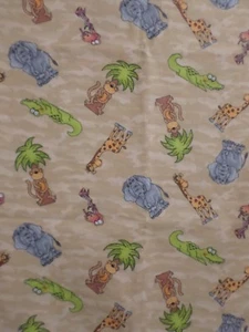CUTE JUNGLE ANIMAL PRINT Tan Camo Background Cotton Quilt Fabric SBTYX44 - Picture 1 of 6