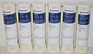 6 Pentek ECP5-10 Standard 10" Pleated Under Sink Sediment Water Filters 5 Micron - Picture 1 of 4