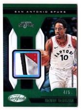 2018-19 Certified DeMar DeRozan /5 Toronto Raptors Patch Mirror Green 4 Color