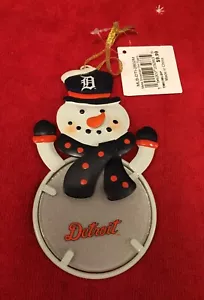 Detroit Tigers Christmas tree ornament Snowman Holiday Decor NEW nwt Metal - Picture 1 of 3