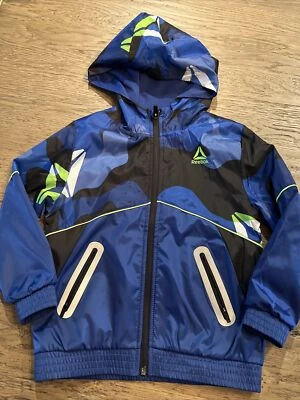 Chaqueta cortavientos Reebok para niños-XS 4/5 - azul/negro - cremallera completa usada Foto 1 de 4