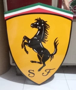 Ferrari Logo Porcelain Enamel Heavy Metal Sign 28 x 22 Inches SS - Picture 1 of 5